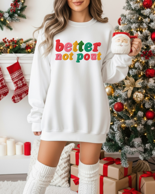 Faux Yarn Better Not Pout DTF Transfer