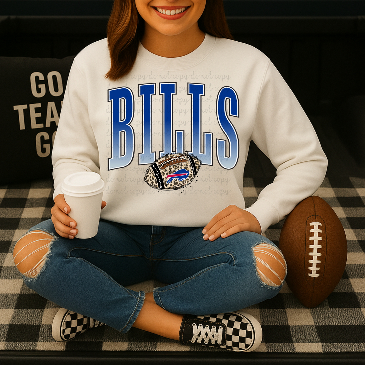 Bills Leopard Print Football DTF Transfers