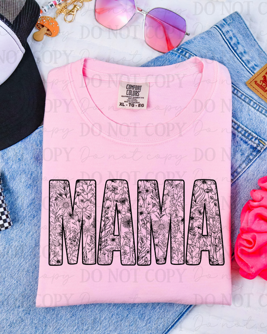 Floral Mama (Black) DTF Transfer