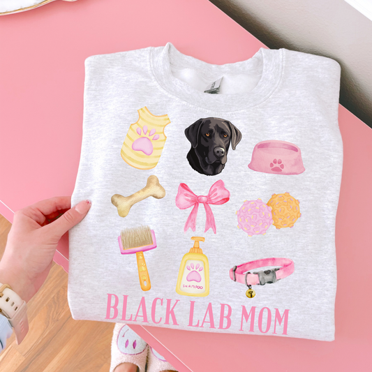 Black Lab Mom Pink Collage DTF Transfer