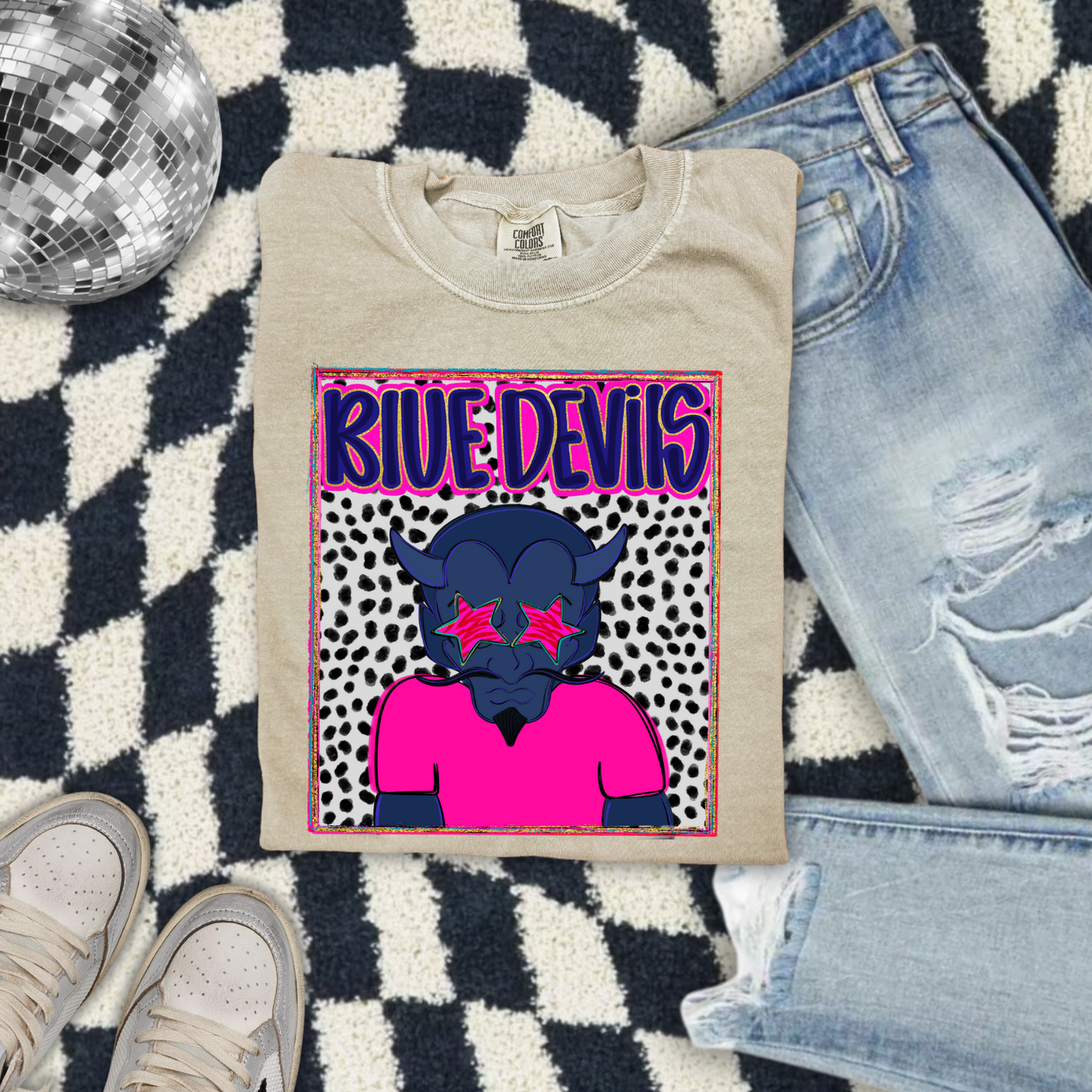 Preppy Blue Devils DTF Transfer