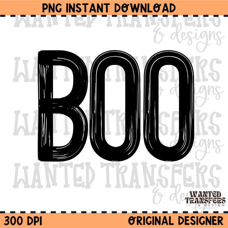Black Boo PNG Digital Download