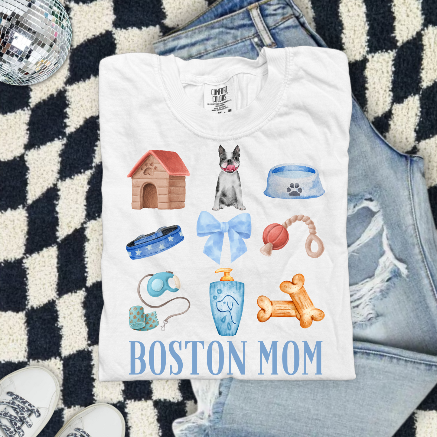 Boston Mom Blue Collage DTF Transfer