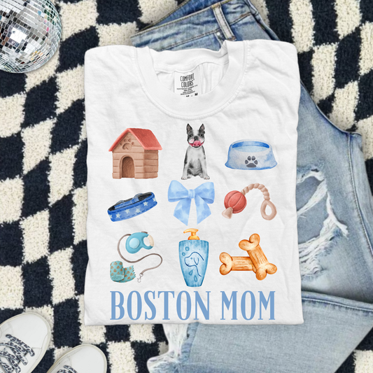 Boston Mom Blue Collage DTF Transfer