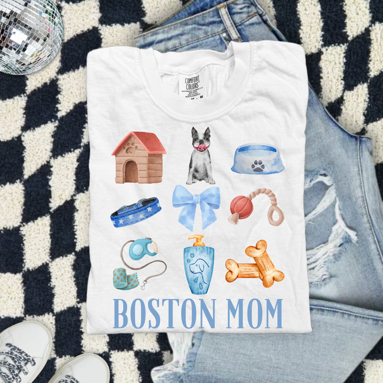 Boston Mom Blue Collage DTF Transfer