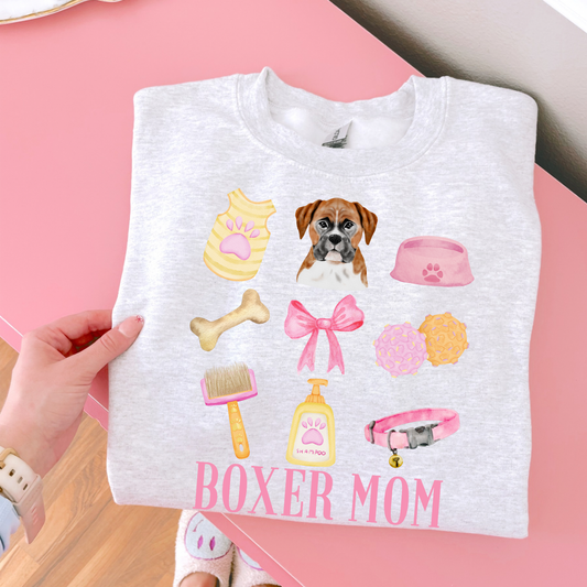 Boxer Mom Pink Collage DTF Transfer