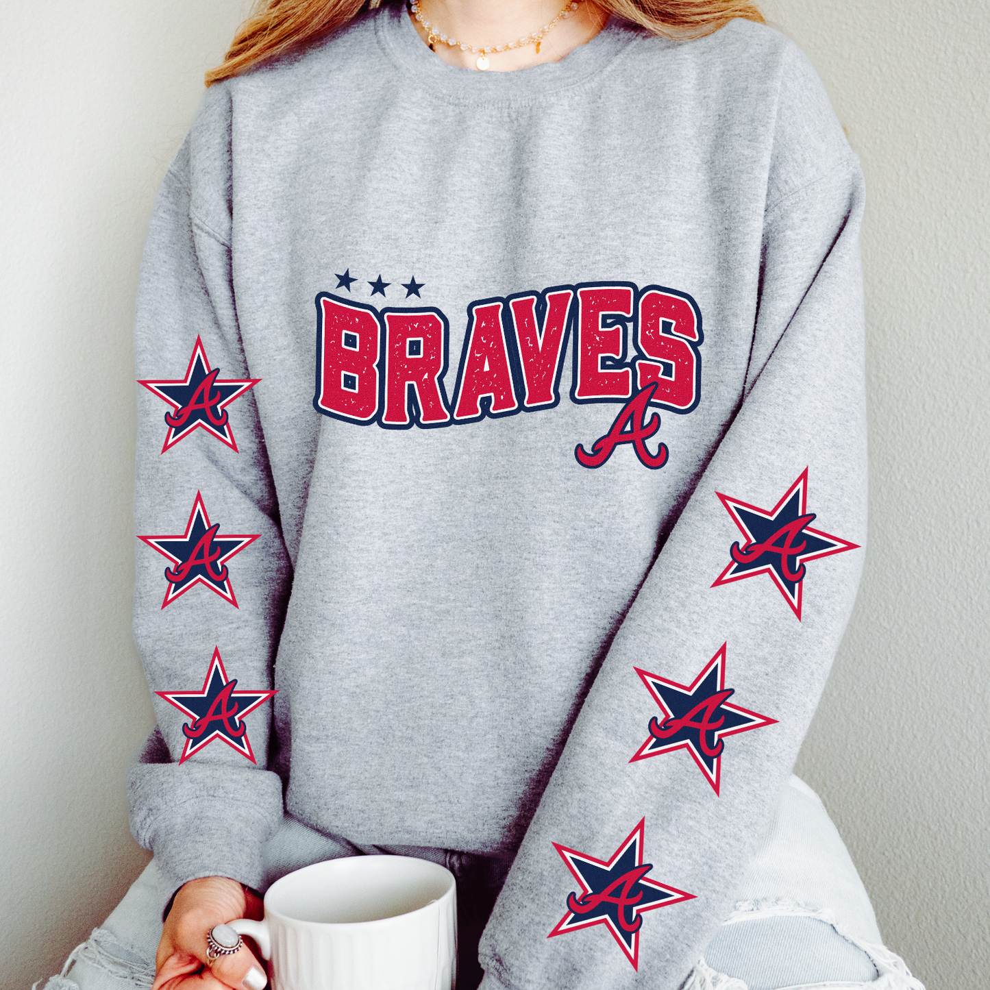 Braves Star DTF Transfer (BOTH SLEEVE + FRONT)