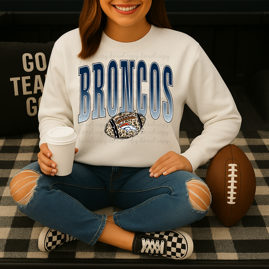 Broncos Leopard Print Football DTF Transfers