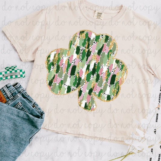 Brushstroke Clover DTF Transfer