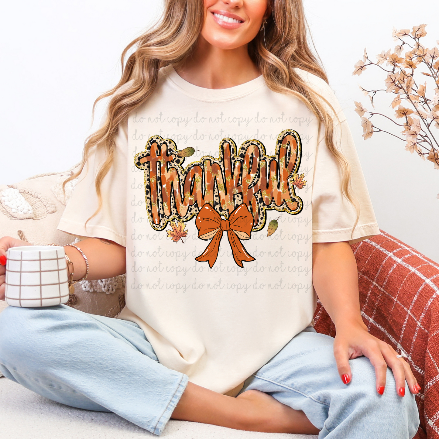 Brushstroke Thankful DTF Transfer