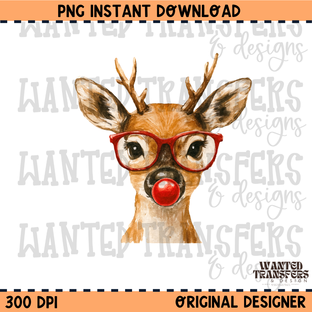 Bubblegum Reindeer PNG Digital Download