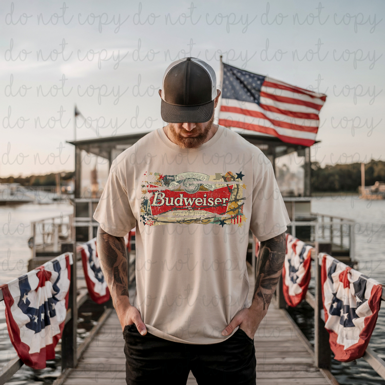 Distressed Budweiser DTF Transfer