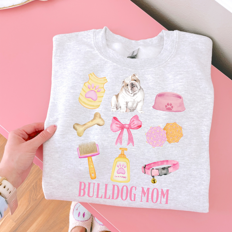 Bulldog Mom Pink Collage DTF Transfer