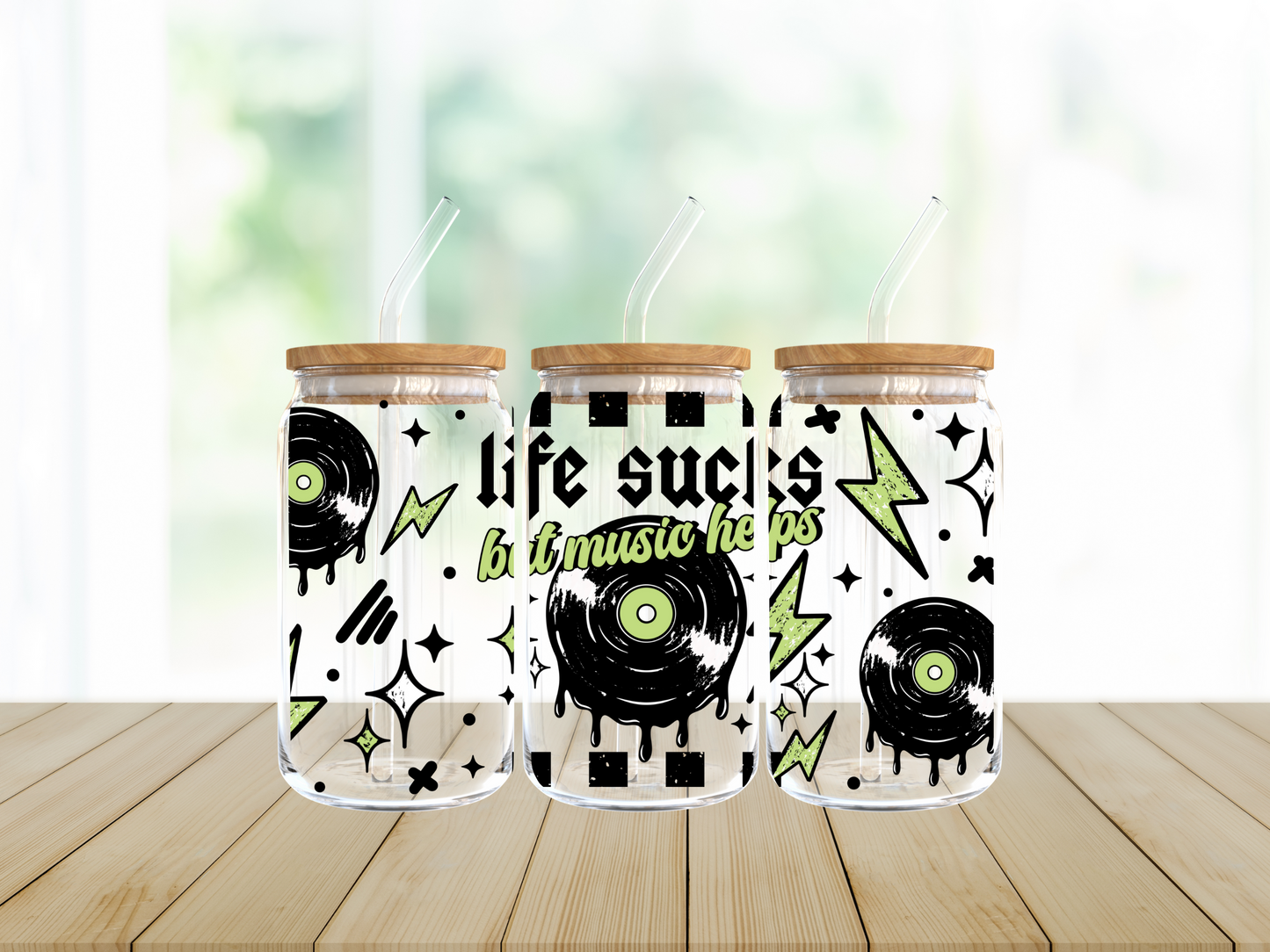 But Music Helps UV DTF 16oz. Libby Glass DTF Wrap