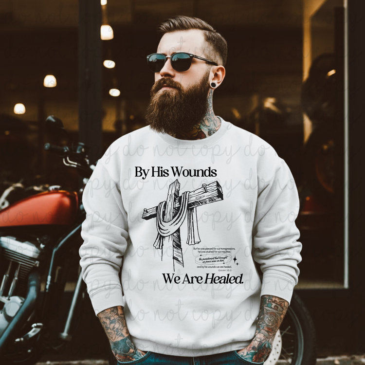 By His Wounds Black DTF Transfer
