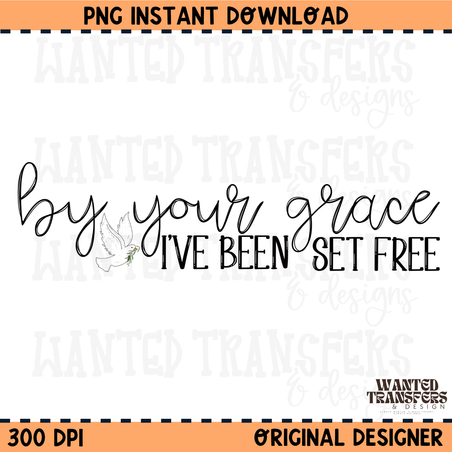 By Your Grace (Black) PNG Digital Download