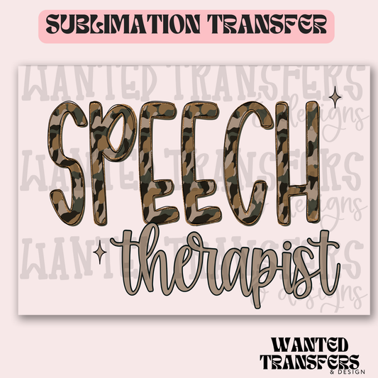 Camo Speech Therapist Exclusive Sublimation Transfer