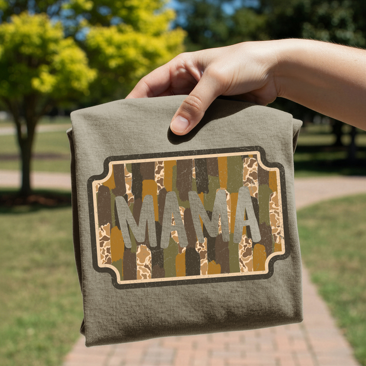 Camo Brushstroke Mama DTF Transfer
