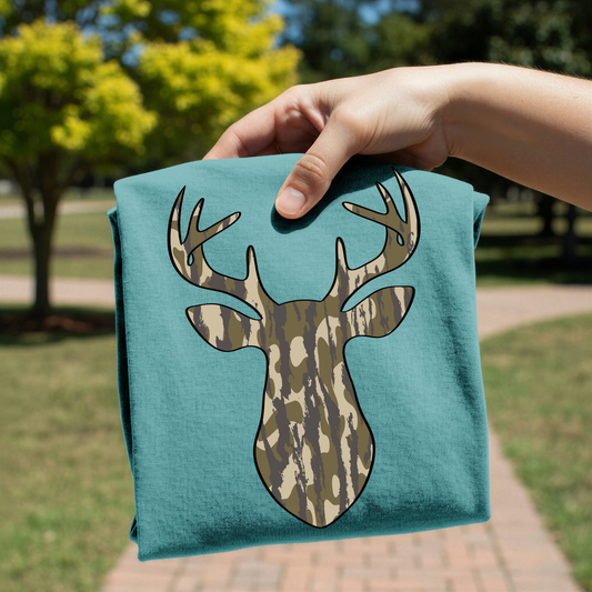 Camo Deer Head DTF Transfer