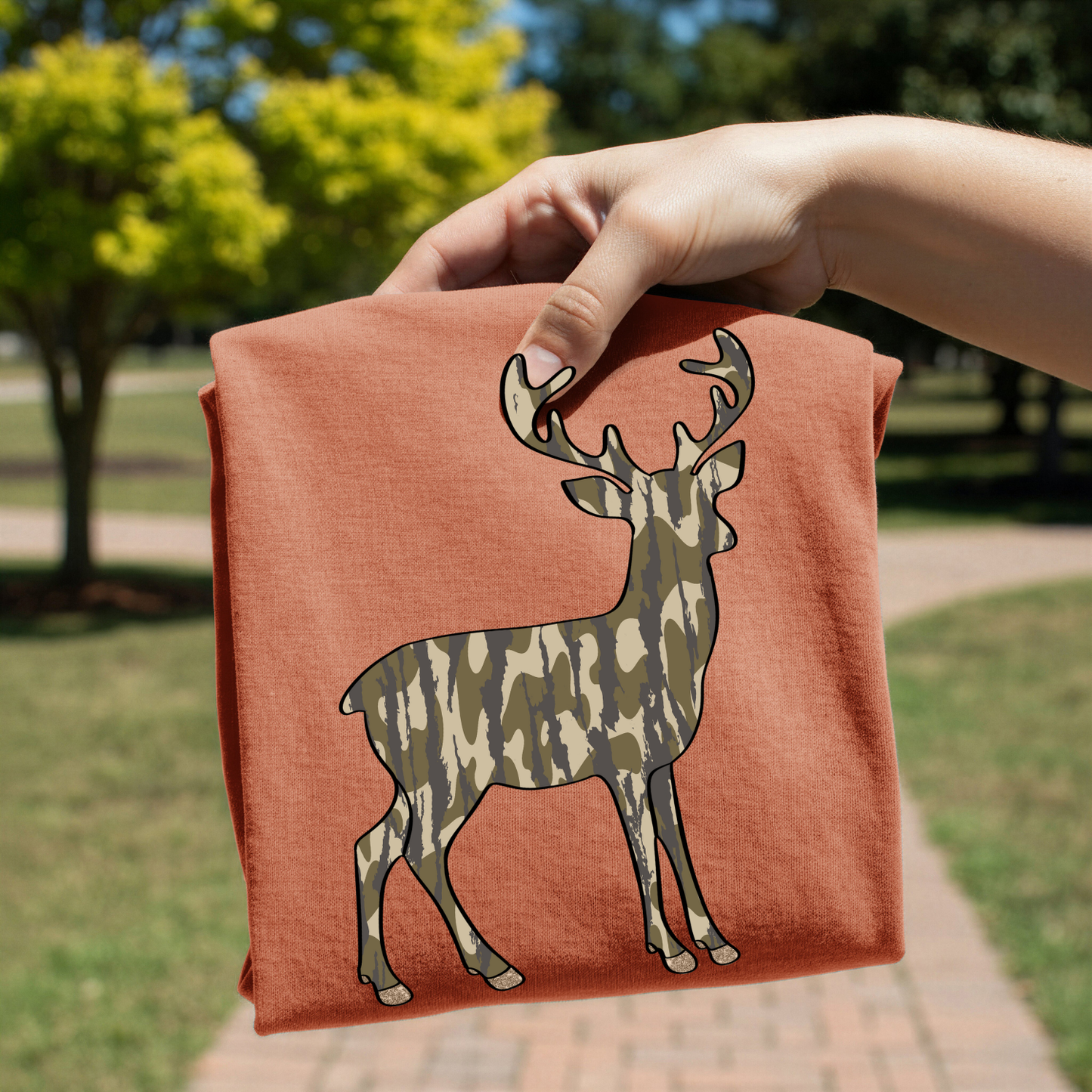 Camo Deer Silhouette DTF Transfer