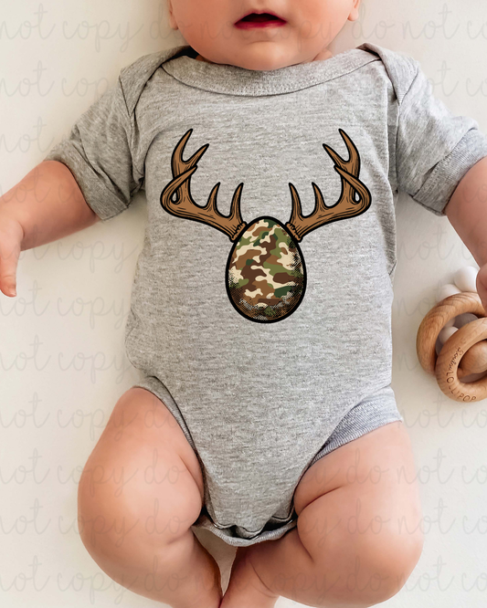Camo Egg With Antlers DTF Transfer