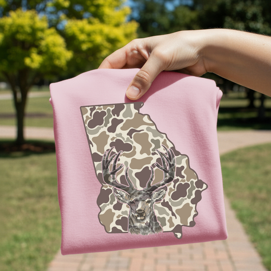 Camo Georgia Deer Hunt DTF Transfer