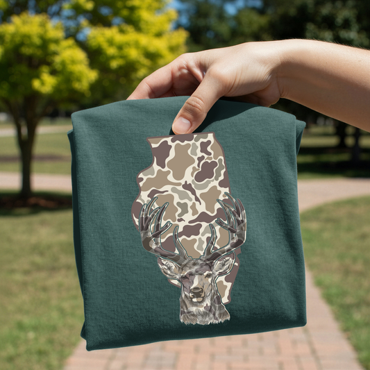 Camo Illinois Deer Hunt DTF Transfer