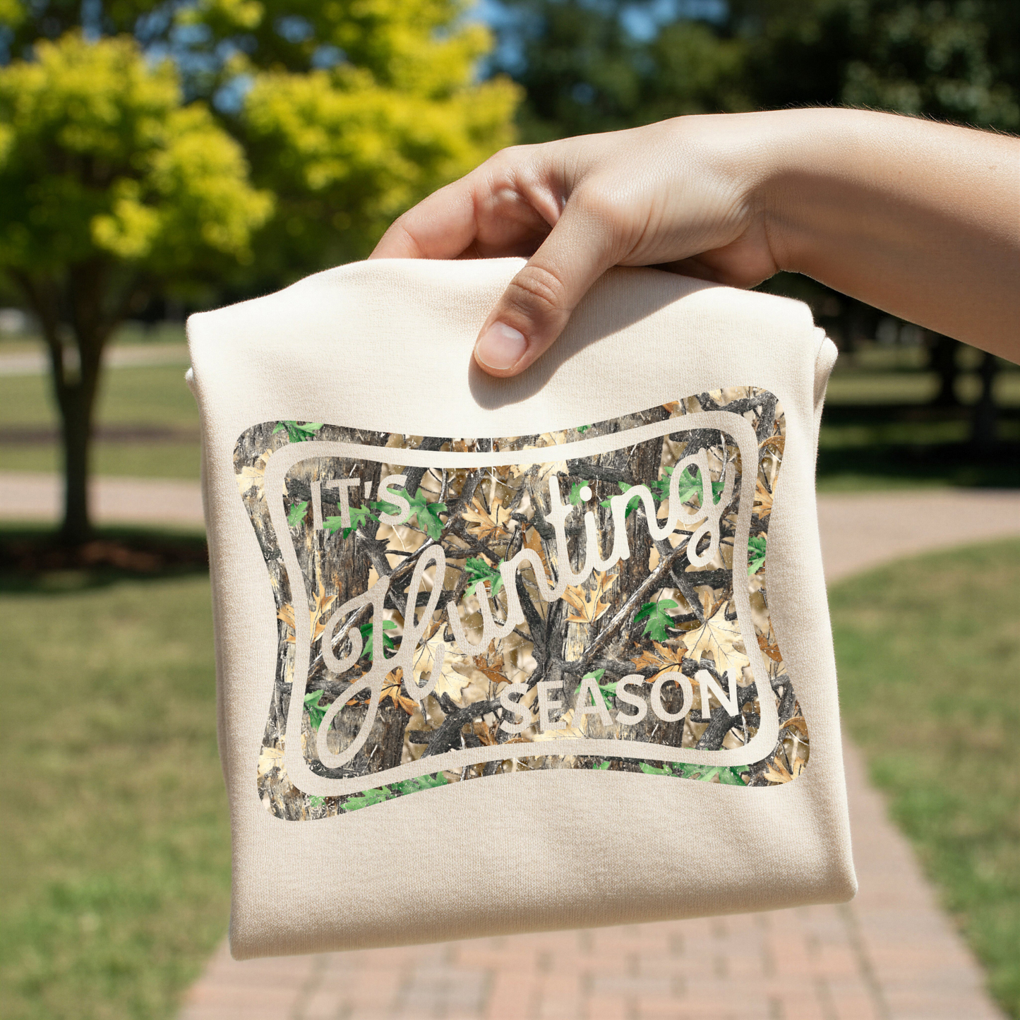 Camo It's Hunting Season DTF Transfer