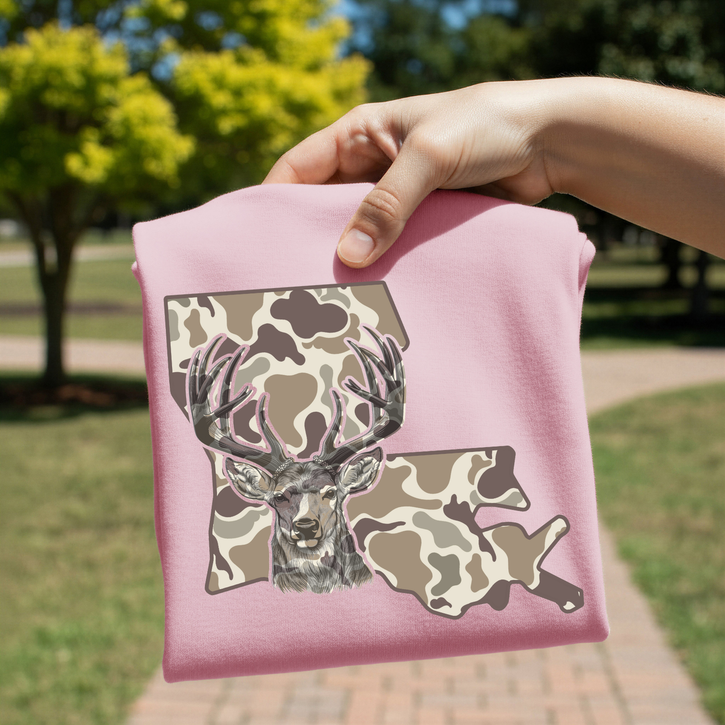 Camo Louisiana Deer Hunt DTF Transfer