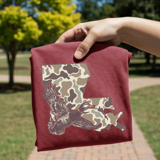 Camo Louisiana Duck DTF Transfer