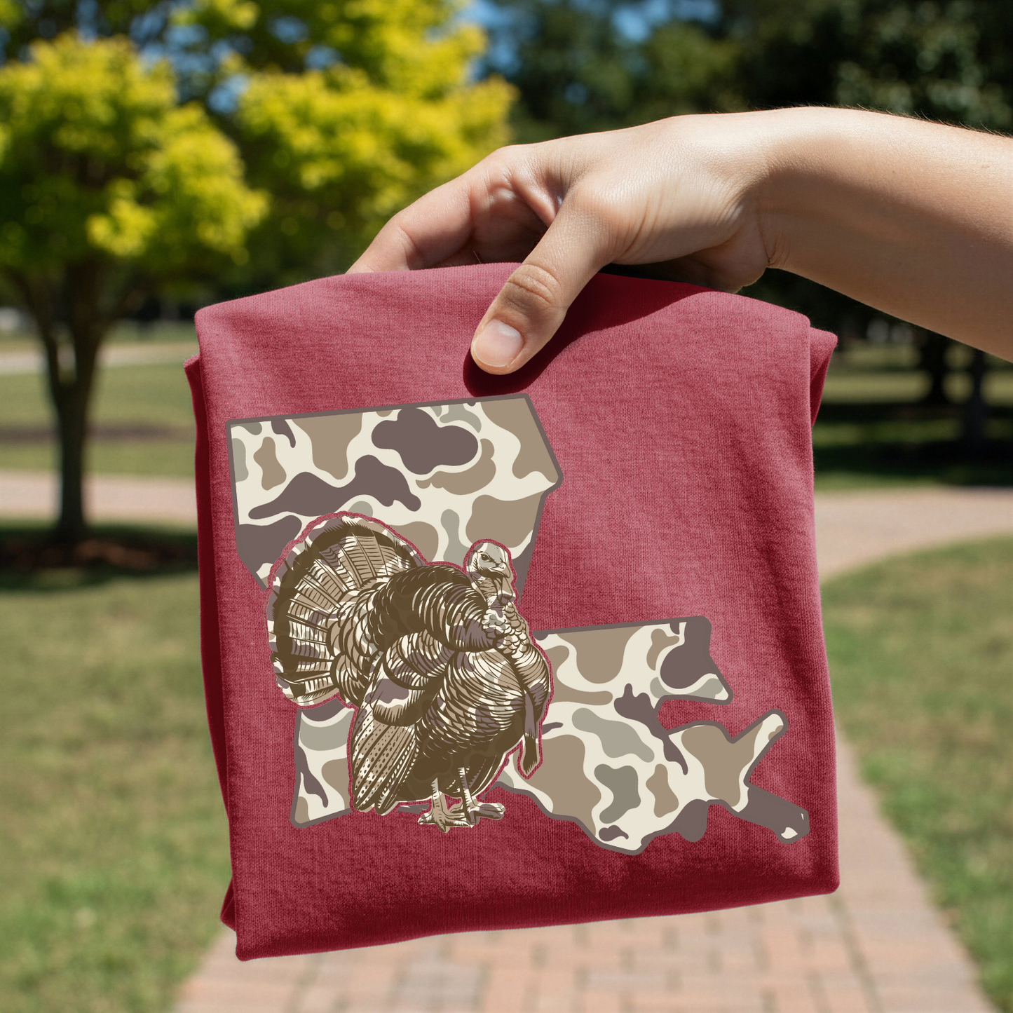 Camo Louisiana Turkey Hunt DTF Transfer