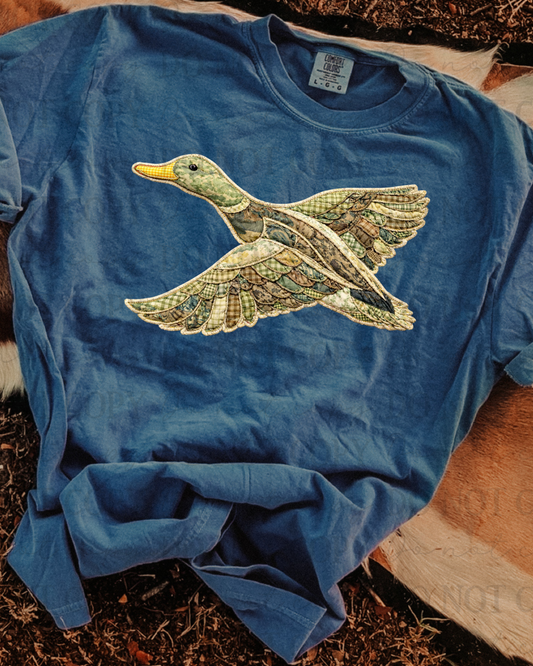 Faux Fabric Camo Mallard Flight DTF Transfer