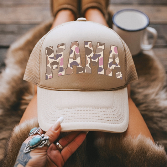 Pink Duck Camo Hat/Oversized Pocket Clear Film Screen Print Transfer