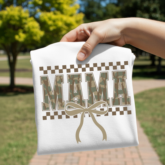 Checkered Camo Mama DTF Transfer