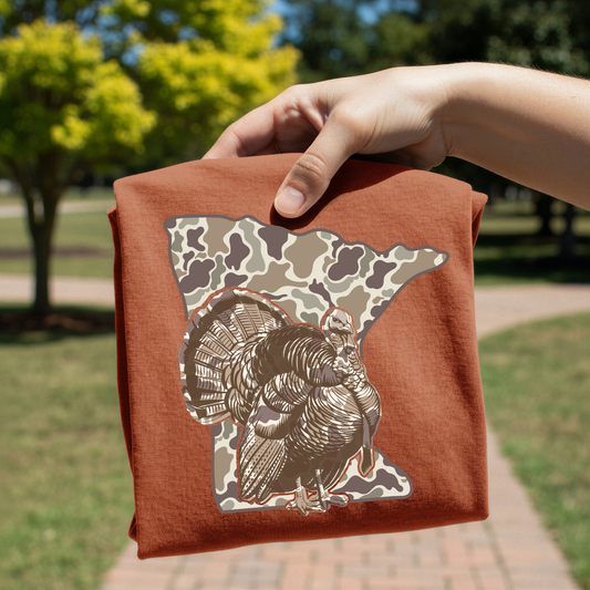 Camo Minnesota Turkey Hunt DTF Transfer