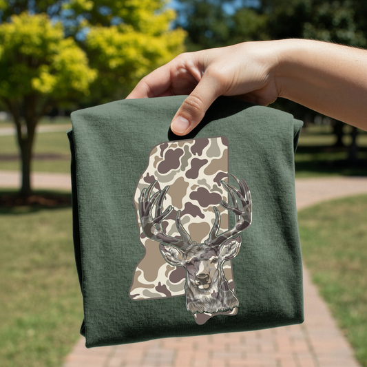 Camo Mississippi Deer Hunt DTF Transfer