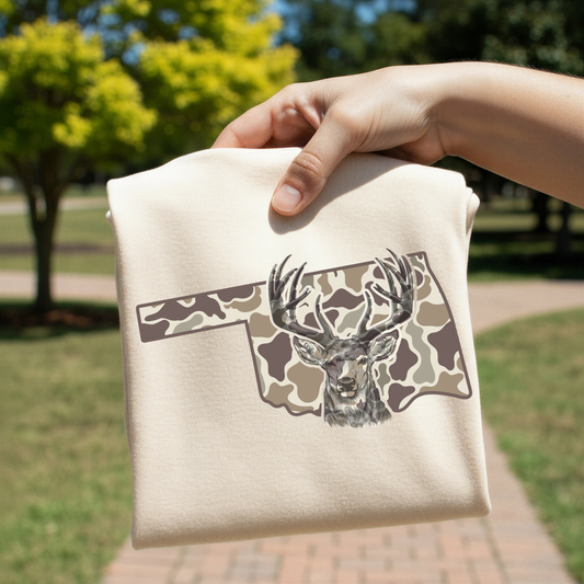 Camo Oklahoma Deer Hunt DTF Transfer