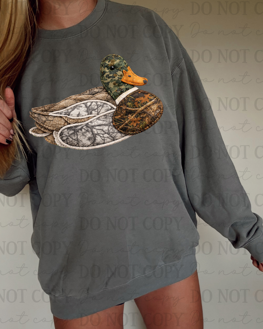 Faux Quilted Camo Duck DTF Transfer