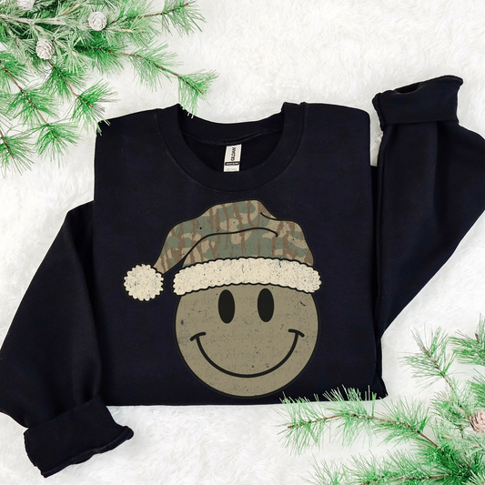 Camo Santa Hat Smile DTF Transfer