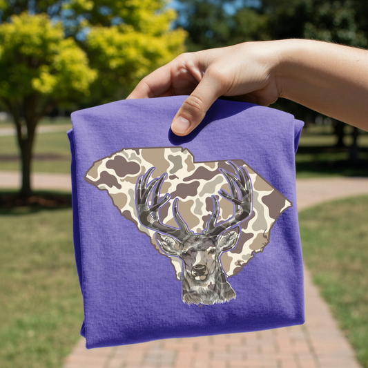 Camo South Carolina Deer Hunt DTF Transfer