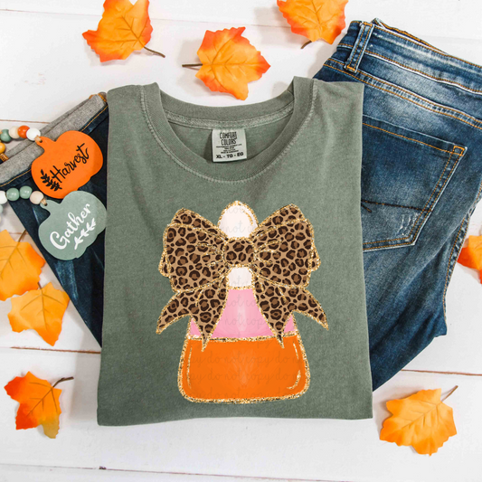 Candy Corn Bow DTF Transfer