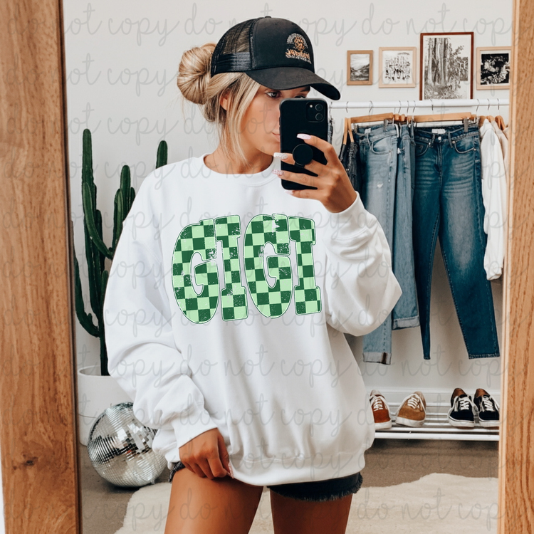 Checkered Gigi DTF Transfer