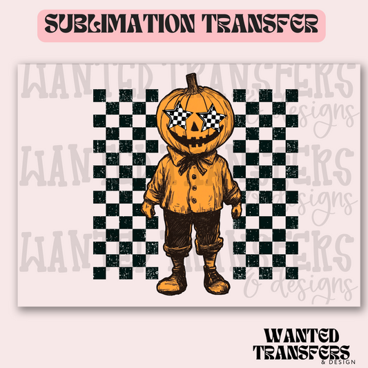 Checkered Pumpkin Guy Exclusive Sublimation Transfer