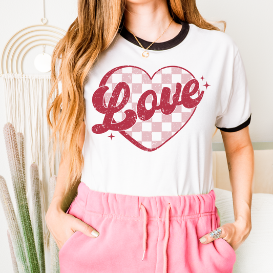 Checkered Love DTF Transfer