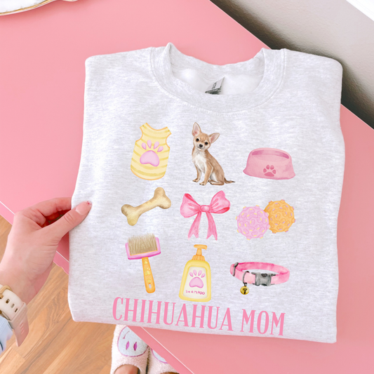 Chihuahua Mom Pink Collage DTF Transfer