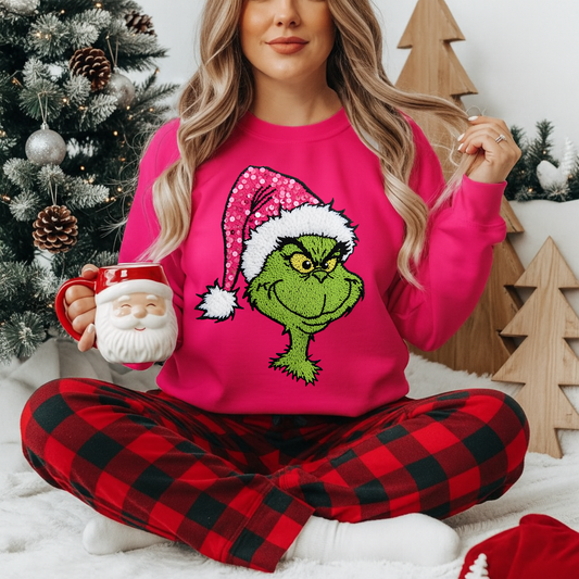 Christmas Character G Pink Sequin Hat DTF Transfer