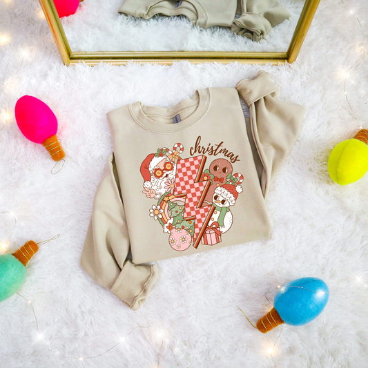 Christmas Lightning Bolt DTF Transfer