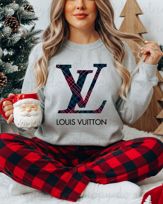 Christmas Plaid LV DTF Transfer