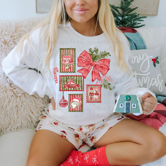 Vintage Christmas Stamps DTF Transfer