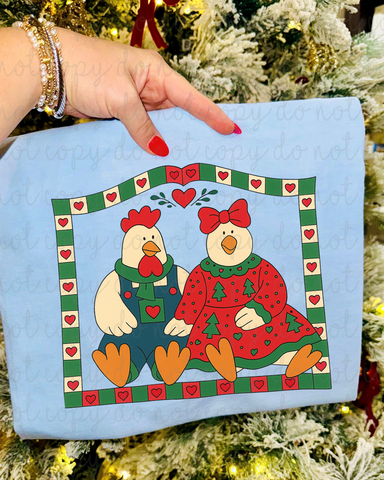 Christmas Thrifty Chickens DTF Transfer